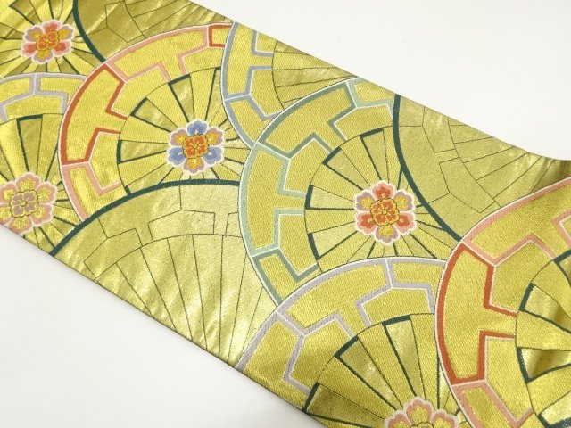 JAPANESE FUKURO OBI FOR FURISODE / WOVEN FLOWER CREST
